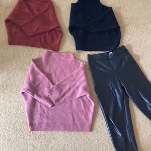 The Reset - R Label vegan leather joggers, size small.